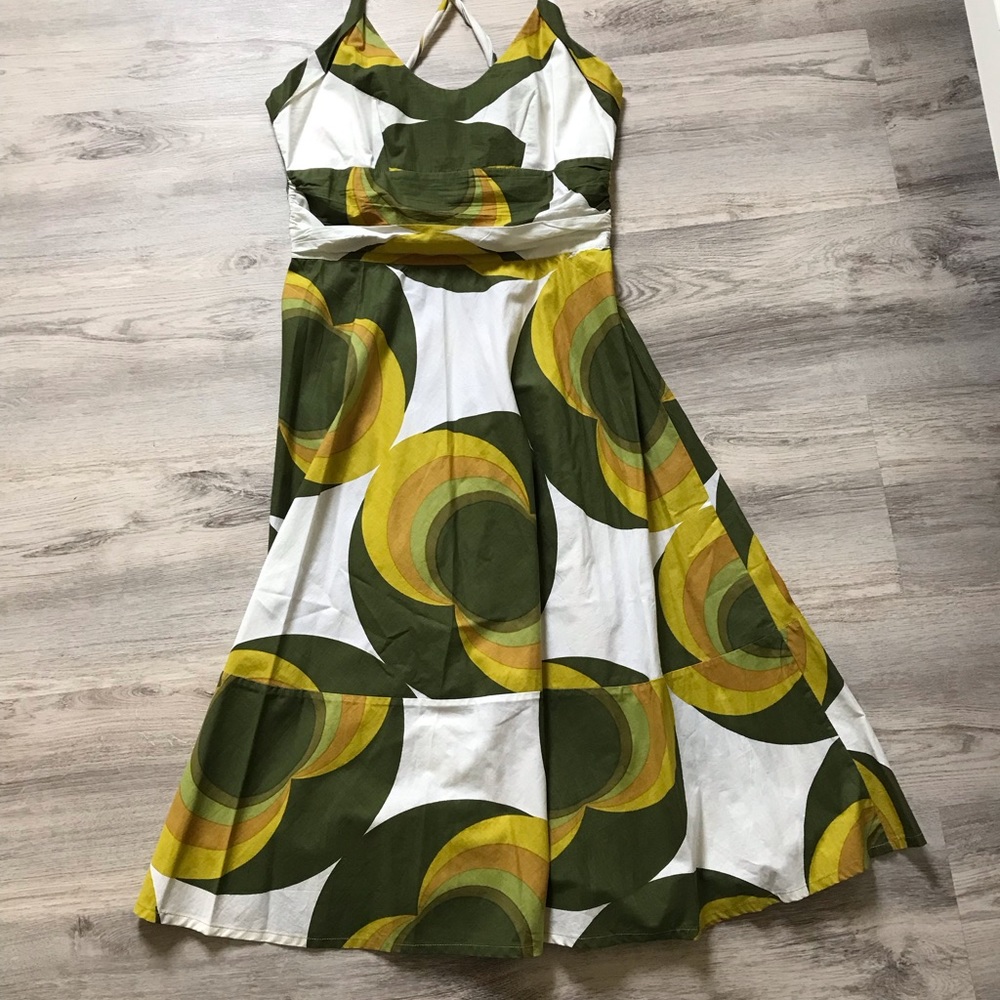Totem Dress by Brazilian Designer Cotton Lined Geometric Back Zipper Size 3 - Picture 6 of 11